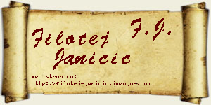 Filotej Janičić vizit kartica